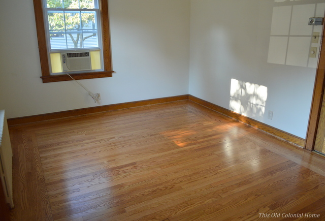 Dining room hardwood floors refinished minwax golden oak 
