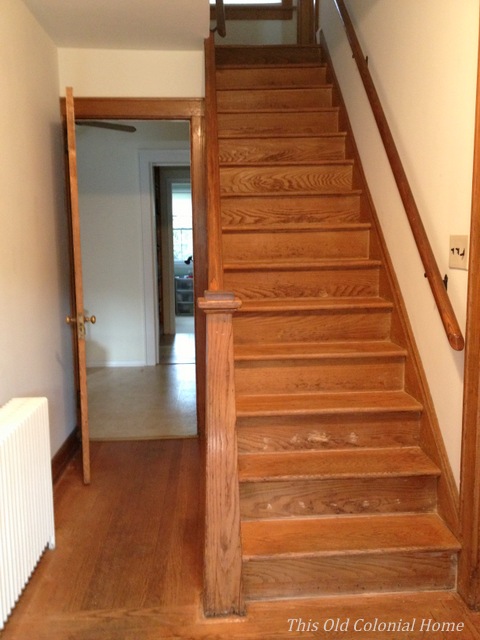 Carpet removed from stairs 