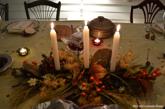 Fall candlelit centerpiece