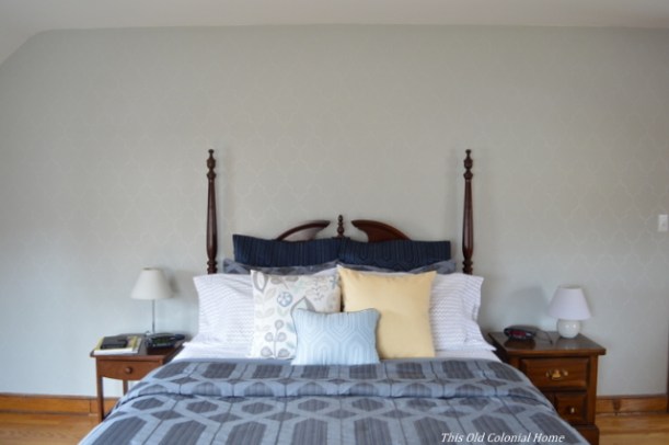 Master bedroom bedding after