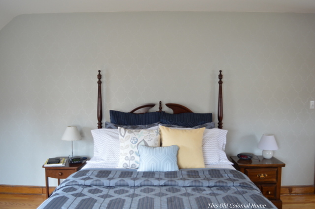 Master bedroom bedding after