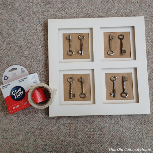 Keys arranged within matte 