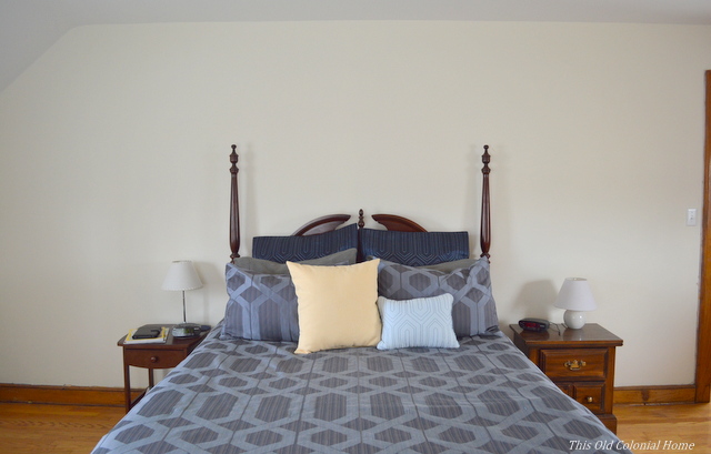 Master bedroom bedding before