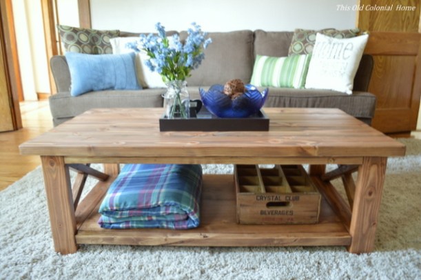 Front view of DIY coffee table 