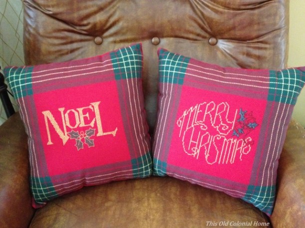 red and green christmas throw pillows 