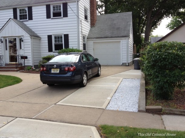 colonial house with wider driveway