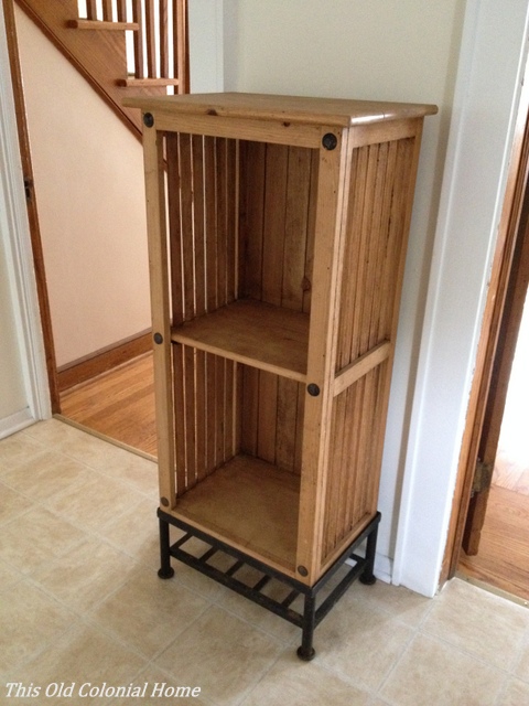 rustic wood and metal bookshelf