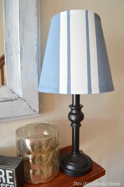 painted stripes on lamp shade 
