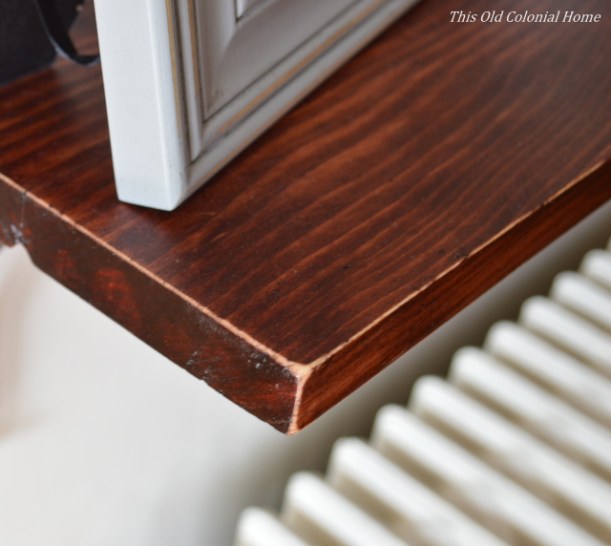 Sand edges of wood to look aged