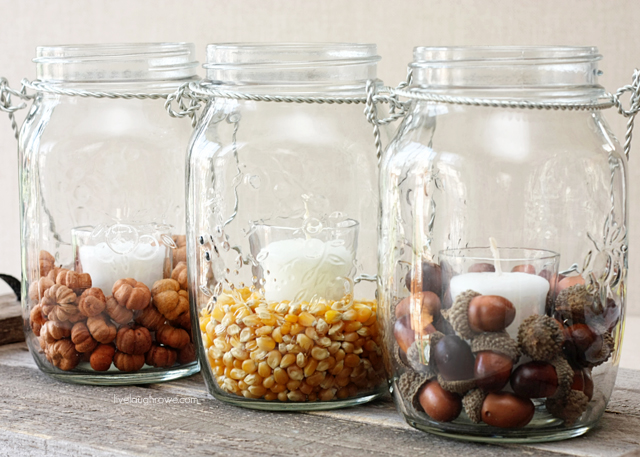 DIY Fall Decor with Hanging Mason Jars