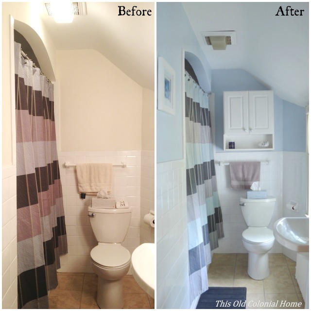 Upstairs Bathroom Before and After 