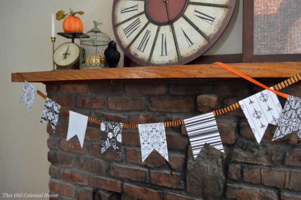 Banne made with scrapbook paper and ribbon