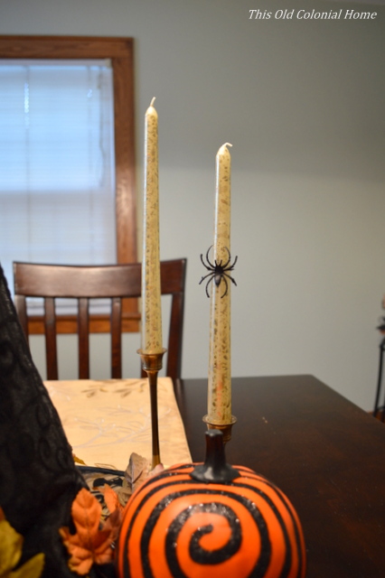 Halloween candles with spider
