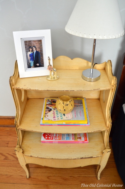 Nightstand with tiered shelves