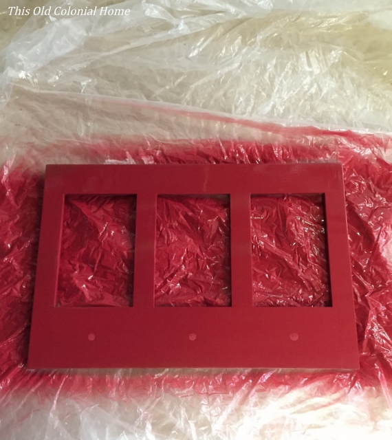 Rustoleum spray painted red frame 