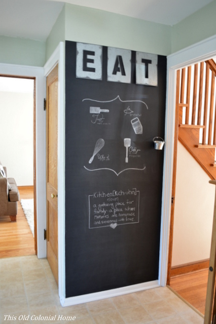 DIY kitchen chalkboard wall 