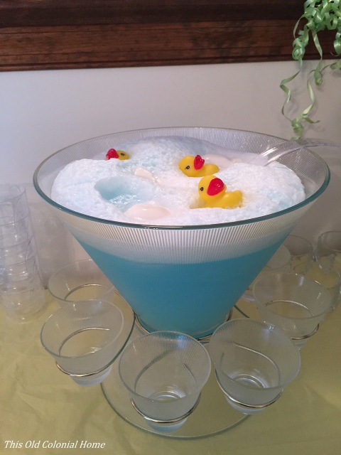 Baby shower punch with rubber ducks