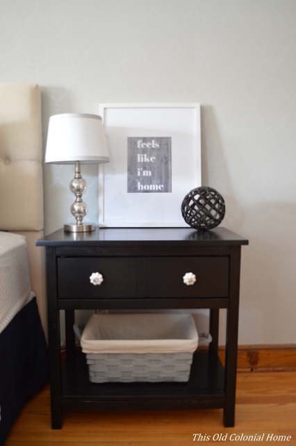 DIY wood nightstand stained ebony