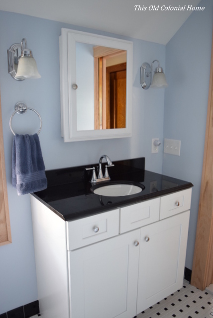 Black and white vanity