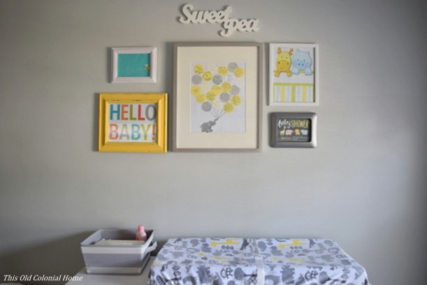 Colorful nursery gallery wall 