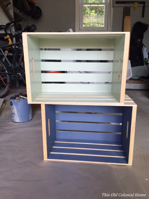 Painted inside of wooden crate