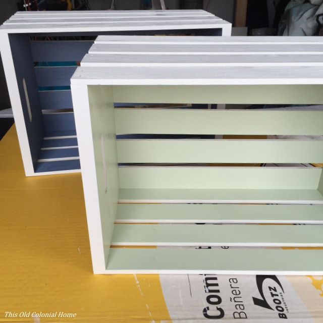 White painted wooden crate DIY