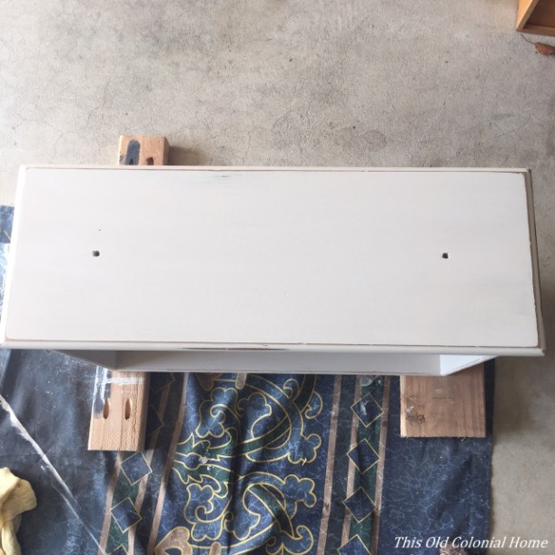 Dresser drawer with distressed chalk paint