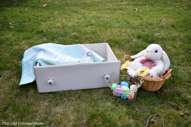 Shabby chic drawer used as prop for photo shoot 